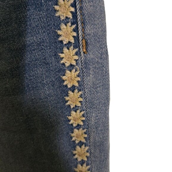 Driftwood Jackie High Rise Skinny Daisy Embroidered Jeans Size 28 - Picture 4 of 8